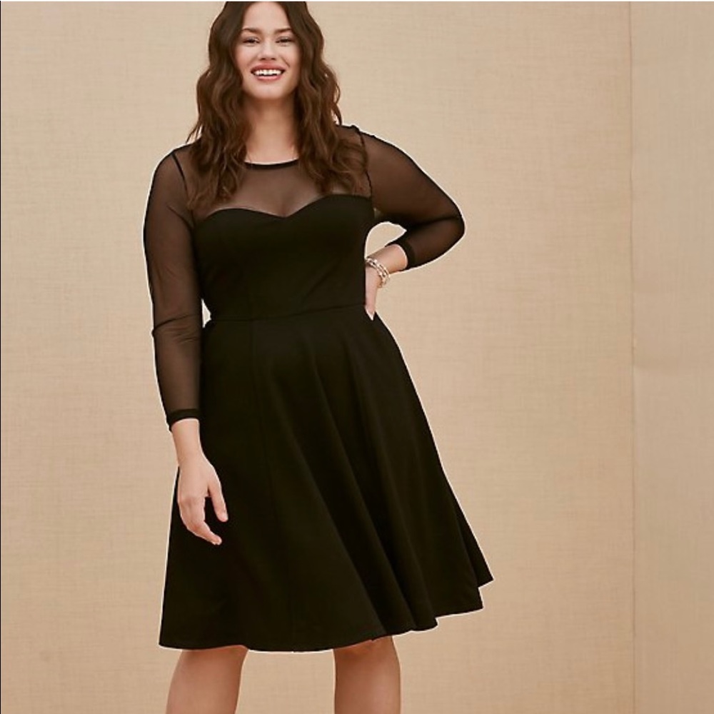 Ponte and illusion neck dress-NWT